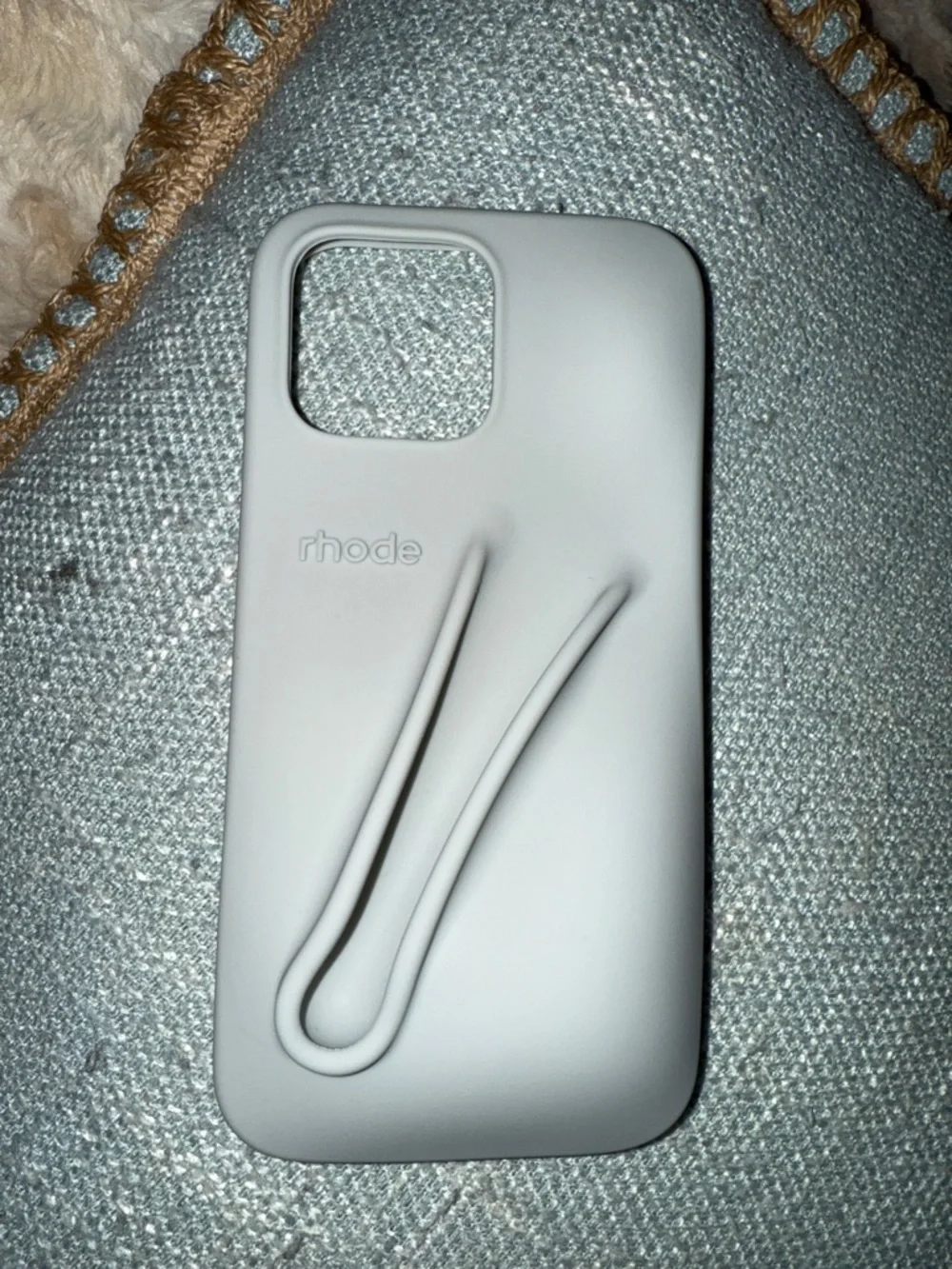 RHODE Silicone Phone Case in Light Gray with Sculpted Detail